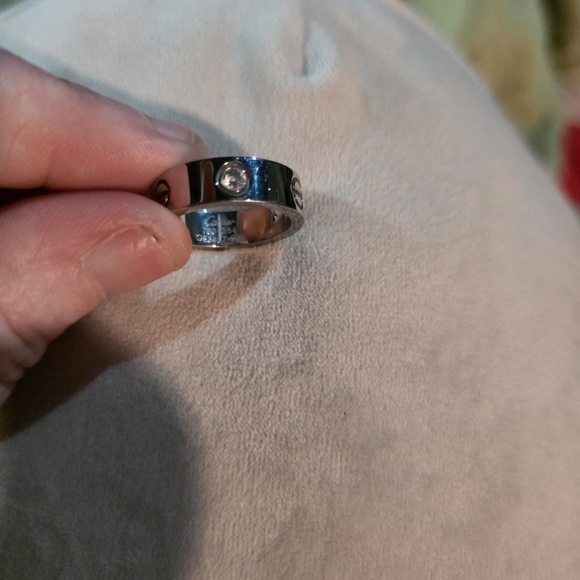 Jewelry - Silver Ring with Clear Gemstones
